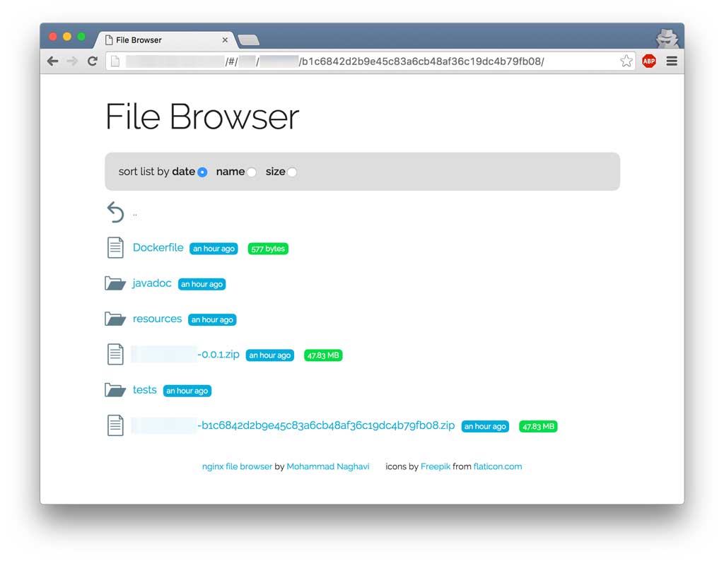 nginx file browser window